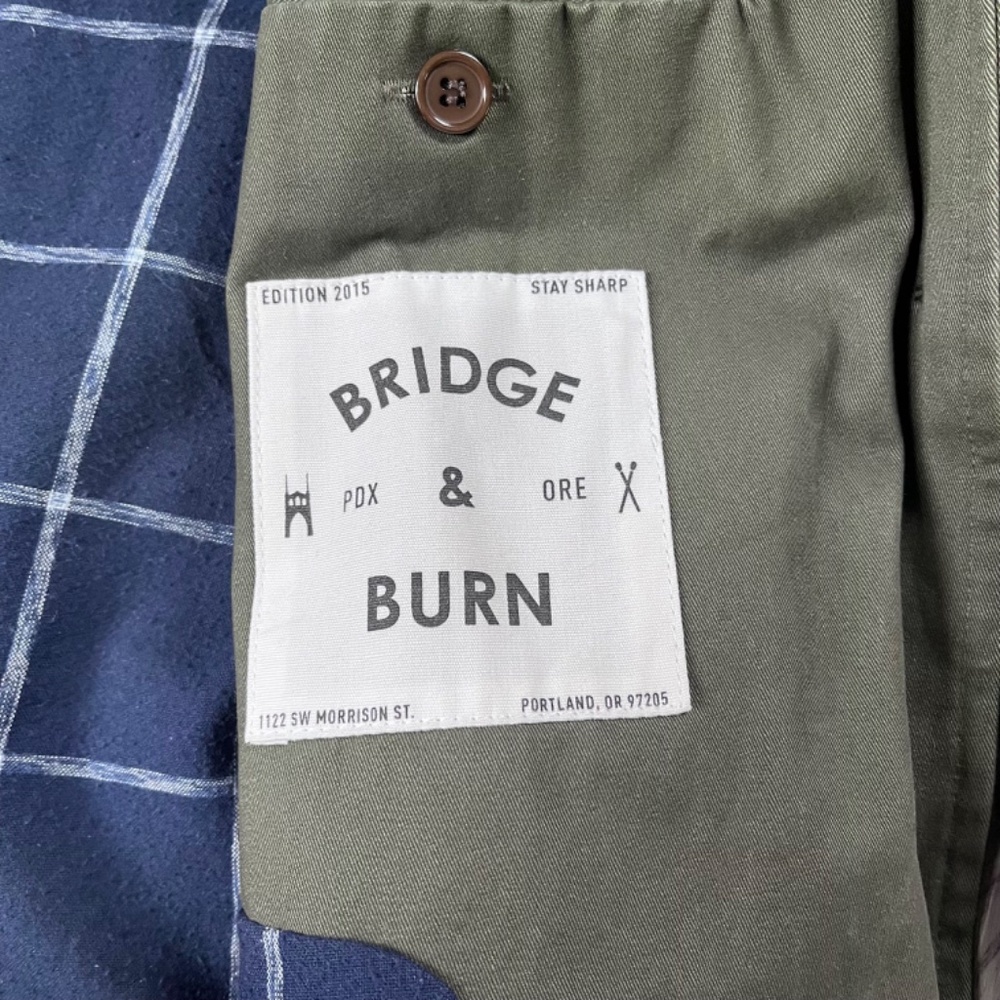 Bridge And Burn Jacket Womens XS Green Cotton Coat Jacket Lined trench coat barn - Picture 5 of 8